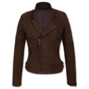 Women's Vintage Leather Biker Jacket Zip-Up Casual Shacket Pockets Stand Collar Windproof Breathable Winter - Product Image 1