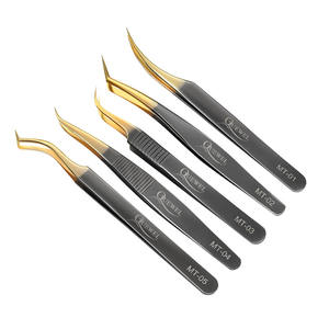 Quewel-pinzas de acero inoxidable para cabello, pinzas de punta de fibra, personalizadas, Etiqueta Privada para extensiones de pestañas - Product Image 2