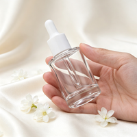 Flacon d'huile essentielle en verre coloré mat de 30 ml, couleur macaron pastel clair, en stock, flacon d'essence à épaule plate