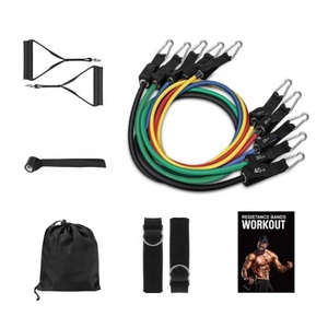 RTS indoor fitness resistance band set fitness bands with Door anchor handles portable bag leg ankle straps travel fitness band