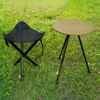 LIHENG Outdoor Large Triangle Tabouret Aluminium Portable Fishing Tripod Chair Folding Stool Camping Picnic Mazar Chair