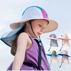 KOCOTREE topi Bucket matahari anak-anak topi pelindung UV dapat dilipat tepi besar desain tersembunyi UPF 50 +