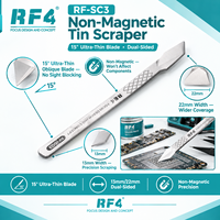 Grattoir à étain non magnétique RF4 SC3 15 °   Lame ultra-fine 13 mm/22 mm double face transparente pour soudure et étainnage de circuits imprimés