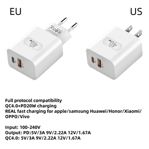 40W PD <span class=keywords><strong>USB</strong></span>-<span class=keywords><strong>C</strong></span> veloce caricatore del telefono per <span class=keywords><strong>Iphone</strong></span> Android EU US tipo <span class=keywords><strong>C</strong></span> adattatore caricatore da parete <span class=keywords><strong>USB</strong></span> QC4.0 multiporta <span class=keywords><strong>caricabatterie</strong></span> da viaggio - Product Image 2