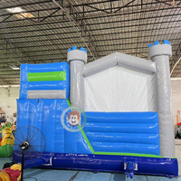 Château gonflable licorne de dessin animé avec toboggan, combo de jeux de saut pour fêtes et événements