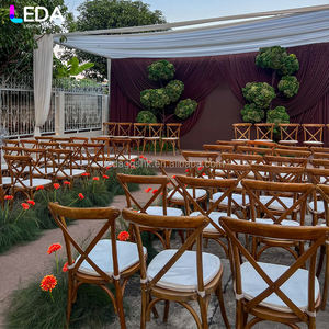 เก้าอี้ไม้กลางแจ้ง LEDA สำหรับชายหาด สวน ระเบียง พนักพิงไขว้ ทำจากไม้เนื้อแข็ง เหมาะสำหรับงานแต่งงาน งานเลี้ยง - Product Image 1