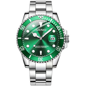 Reloj SENO Chennuo Verde para Hombre, Cuarzo, Correa de <span class=keywords><strong>Acero</strong></span> Inoxidable, Resistente al Agua, Esfera Luminosa, Uso Profesional - Product Image 5