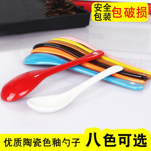 ช้อนกาแฟสีลูกกวาดสุดสร้างสรรค์ ด้ามเซรามิก ช้อนสแตนเลส สีพื้น ทรงกลม ใช้สำหรับดื่มกาแฟเดี่ยวๆ ของขวัญสำหรับใช้ในบ้าน - Product Image 5