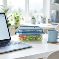 Contenants de stockage alimentaire en verre borosilicate de haute qualité, résistants au four, au réfrigérateur, au congélateur et au lave-vaisselle, hermétiques et étanches, boîte à lunch en verre pour la préparation des repas