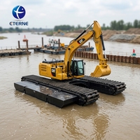 Excavatrice amphibie 42 tonnes ET LR500AMD, fournie par l'usine, excavatrice sur pontons à faible risque d'affondrement pour projets de dragage
