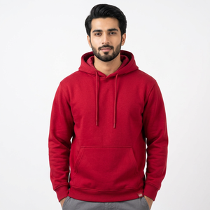 Vente en gros de sweats à capuche pour hommes 100% coton, confortables et surdimensionnés, avec motif à carreaux et logo tricoté pour l'hiver - Product Image 1