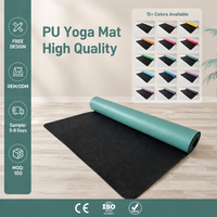 Yoga-Matte Hochwertige PU-Yogamatten für Individuelles Logo 185cm Länge 3200g Gewicht Schweißabsorbierend Rutschfest Fitness Sport