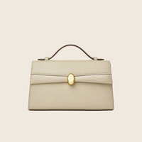 Sacs à Main de Luxe Vegans en Cuir Lisse pour Femme, Besaces à Boucle Métallique pour Dames, OEM ODM, Portefeuilles Personnalisables pour Femme