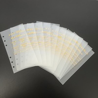Portefeuille extensible transparent givré en PP à 6 trous pour rangement d'argent, organiseur de budget, pochettes latérales sans fermeture éclair pour espèces