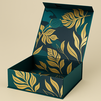 Boîte Cadeau Pliable de Luxe Noire Personnalisée, Grande Boîte d'Emballage à Couvercle Magnétique pour Produits avec Logo Imprimé