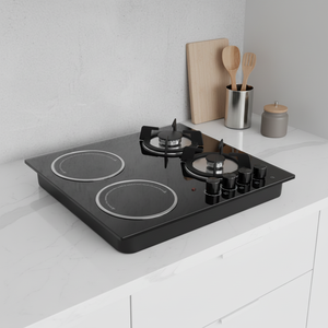 Table de cuisson multifonction intégrée à deux brûleurs gaz et deux plaques électriques, avec une efficacité énergétique de classe A, pour usage hôtelier et domestique - Product Image 1