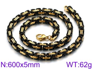 Fatingna Byzantine Style Link Chain <span class=keywords><strong>Necklace</strong></span> para Homens Jóias da Moda com Prata Vermelho Não-Manchado PVD Aço Inoxidável Banhado a Ouro - Product Image 2