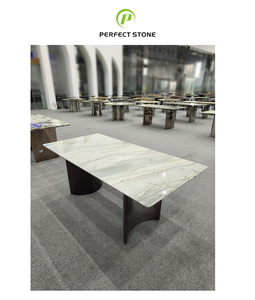 Mesa de comedor de mármol blanco Calacatta ovalada personalizada, muebles de piedra de lujo para casas, hoteles, diseño de mármol elegante Premium - Product Image 1