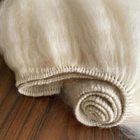 Extensions de cheveux blancs 2026 en poils de yak, trame de cheveux de queue de yak 100% naturels, 18''