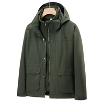 Veste bomber d'hiver trois-en-un coupe-vent et imperméable à capuche avec doublure polaire amovible pour usage unisexe, motif lettres imprimées