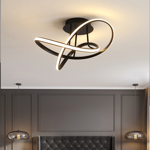 Hot Sale Contemporary Black <strong>Dome</strong> Suspended Surface Mount Modern Led <strong>Ceiling</strong> Pendant <strong>Light</strong> for Living Room Bedroom Roon Black - Product Image 3