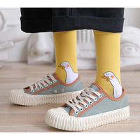 Chaussettes à tête d'oie pour femmes Sports décontractés All-Match Fashion Funny Hip-Hop Duck Medium Ins Winter Crew Length Knitted Technics Cuff