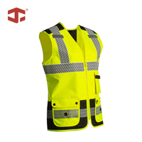 Combinaison de sécurité haute visibilité pour femmes JIADE EN ISO 20471 Classe 2, ensemble veste et pantalon imperméables, vêtements de travail multi-poches