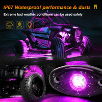 Accessoires de voiture en gros d'usine 2 "9w lumière de roche menée tout-terrain de couleur simple sous la lumière de roche menée par voiture pour le camion