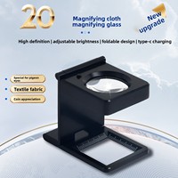 New Folding Magnifying Glass 4 LEDs + 4 UV 365nm purple Lights Featuring Metal Optical Glass Lens Graduations Baked-finish