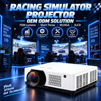 Projecteur de simulation professionnel 7500 lumens, projecteur laser 3LCD avec déplacement de l'objectif et correction géométrique