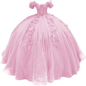 Robes de Quinceañera bleu clair, épaules dénudées, en tulle, avec fleurs 3D, corset, <span class=keywords><strong>robe</strong></span> de bal pour fête d'anniversaire, perles, robes de princesse 15-16 ans - Product Image 3