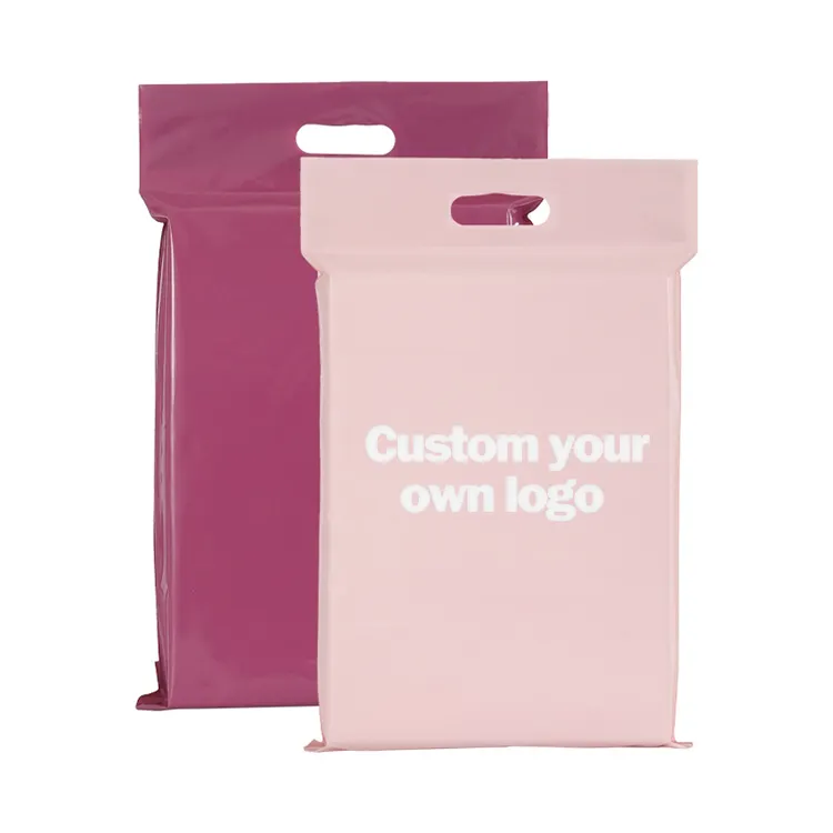 Custom Printed High Quality Waterproof Moistureproof Plastic Packaging Carry Courier Mailing Bags With Handle
