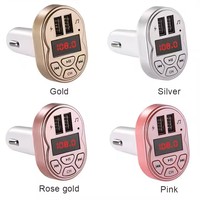Transmisor FM para Auto 5.0, Receptor de Audio Manos Libres, Reproductor MP3, Soporte para Teléfono con Ranura para Tarjeta SD, Cargador Rápido Dual USB 3.1A, Inalámbrico, 1 Año de Garantía