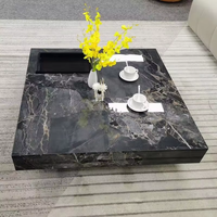 Table basse carrée en marbre Calacatta noir de luxe SHENGLIN, table en pierre sur mesure pour salon moderne, durable