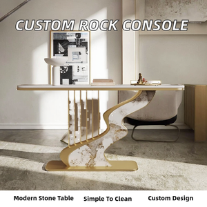 Mesa <span class=keywords><strong>de</strong></span> Entrada Moderna Personalizable con Tela Creativa y Aspecto <span class=keywords><strong>de</strong></span> Roca, Mesa <span class=keywords><strong>Consola</strong></span> <span class=keywords><strong>de</strong></span> Lujo para <span class=keywords><strong>Sala</strong></span> <span class=keywords><strong>de</strong></span> Estar - Product Image 2