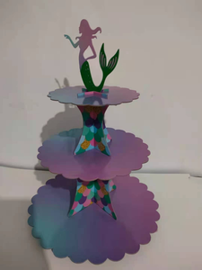 Support à gâteaux et desserts coloré à 3 niveaux, présentoir personnalisé pour fête de mariage - Product Image 3