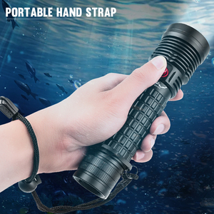 Vàng + trắng màu sắc bền lặn Torch Led đèn pin dưới nước không thấm nước có thể sạc lại Scuba ánh sáng - Product Image 6