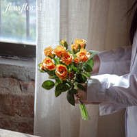 Fabricant de fleurs artificielles, fourniture directe d'usine, bouquet de roses en soie, mini roses, bouquet floral artificiel pour la décoration de la maison