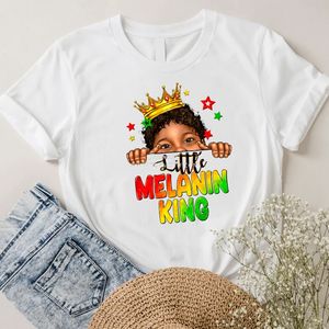 Black Boy Little Melanin King Black History DTF Impression par transfert de chaleur Fer sur autocollants Sublimation pour sacs de chemise de vêtement - Product Image 2