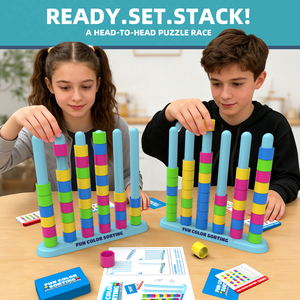 Juego de Mesa Educativo para Niños, Divertido Juego de Apilamiento y Clasificación de Colores, Juego de Cartas Interactivo para Familias, Padres e Hijos - Product Image 4