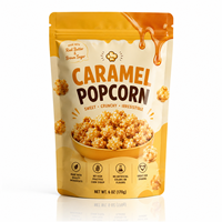 Sachet Mylar Personnalisé pour Popcorn Caramel, Qualité Alimentaire, Doypack Refermable avec Fermeture Éclair, Emballage pour Snacks Sucrés