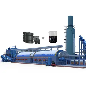 Fully continuous pyrolysis plant waste tyre to fuel oil and carbon black pyrolysis machine with installation