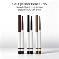 Crayon Eyeliner 2-en-1 avec tampon et pointe liner, pour un look œil de chat facile, waterproof, anti-bavures et longue tenue