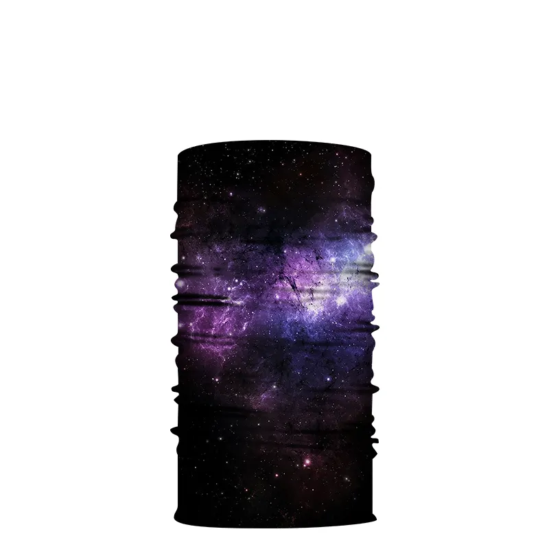 Bandana sans couture avec logo imprimé personnalisé Foulard multifonctionnel Cache-cou tubulaire sans couture Bandeau polyester galaxie