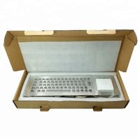 Clavier de bureau industriel mécanique en acier inoxydable étanche IP65 à 67 touches avec trackball