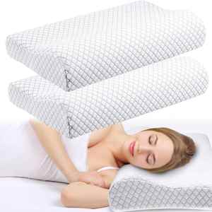 Wholesale Orthopedic Ergonomic Coccyx Orthopedic Contour Wave Shape Memory Foam Pillow for Side Sleeper with Removable Cover - Product Image 1