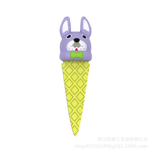Marcapáginas con cabeza de perro de juguete, diseño de helado, material PU, unisex, de 5 a 7 años - Product Image 1