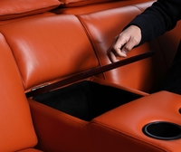 Meubles de salon canapé inclinable électrique en cuir couleur Orange salle multimédia canapés de théâtre home cinéma fauteuil inclinable électrique