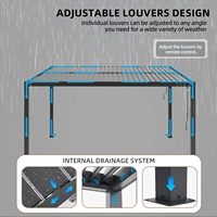 Garten-Pavillon Motorisierte Verstellbare Aluminium-Pergola mit Schwerlast-Lamellen und Einziehbarem Dach für den Außenbereich
