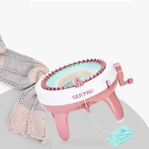 Machine à tricoter extra large 48 aiguilles pour le bricolage machine à tricoter laine à la main filles écharpe chapeau jouer maison jouet interactif